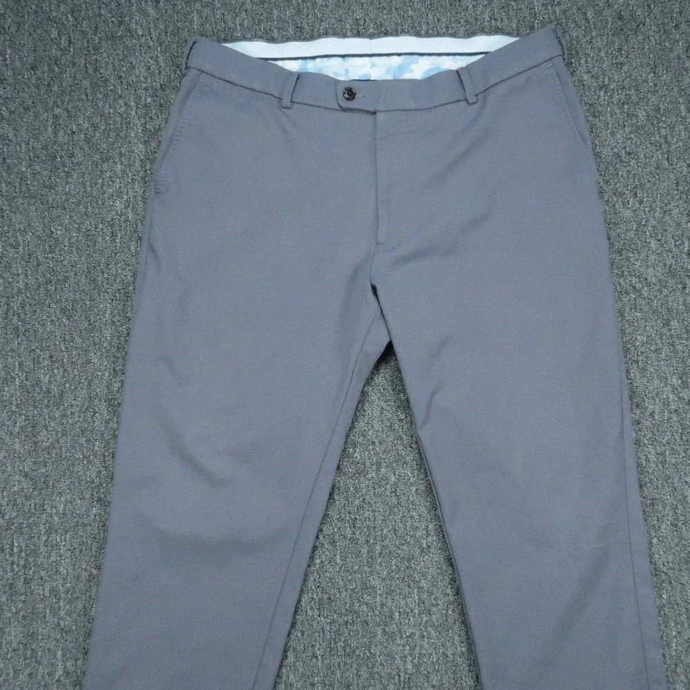 Peter Millar Pants Mens 36x32 Blue Gray Crown Sport Charlotte Trouser Golf Chino